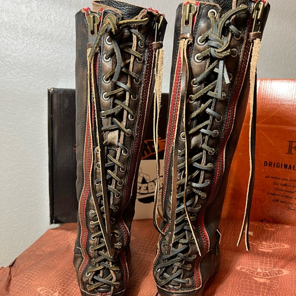 NWT Freebird by Steven Lancaster size 7 Brown Lace Up Boots - Picture 2 of 6